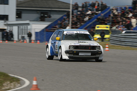 SS1-klassen har ikke været tæt befolket i år, men Morten Schmidt har da fået luftet sin VW Golf E85.